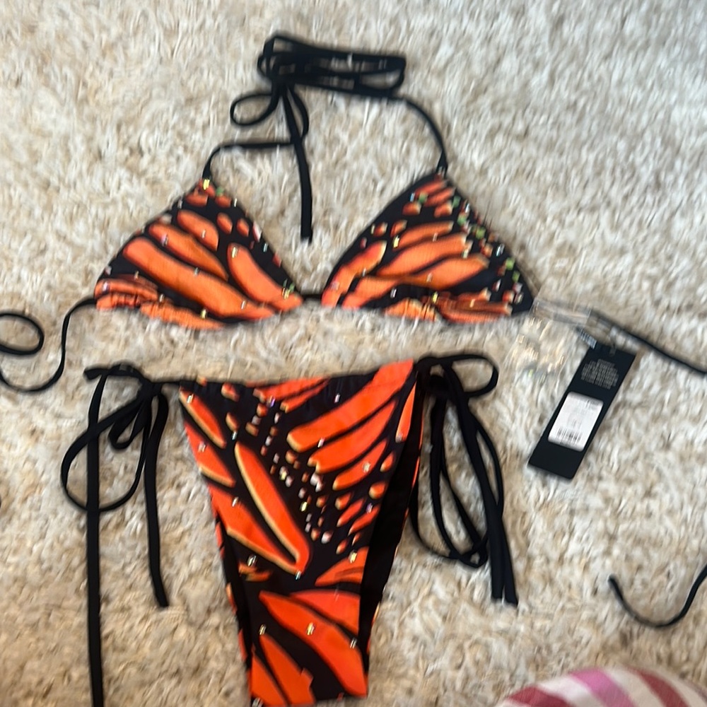 Fashion nova butterfly kisses rhinestone bikini S - Picture 2 of 6